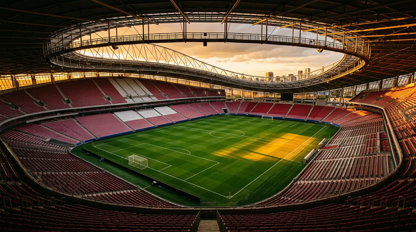 Fußball-WM 2026 Stadion und Analyse-Grafik