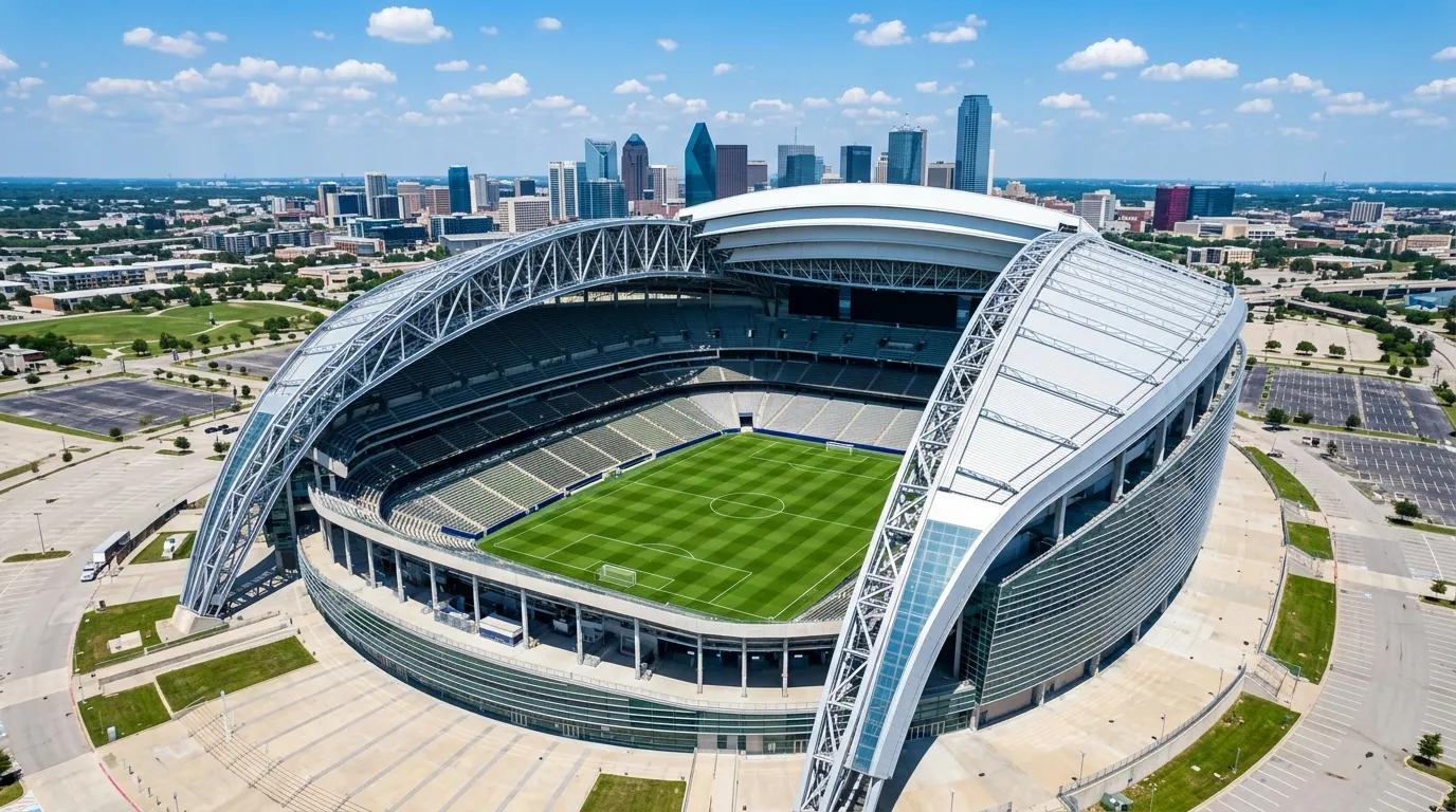 Blick auf ein WM-2026-Stadion in Nordamerika vor der Gruppenphase